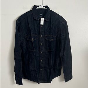 GAP Dark Blue Denim Button-Down Shirt New With Tags